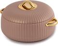 Cello Aurum Luxury Inner Stainless Steel Insulated Hot-pot 2500ml, Brown